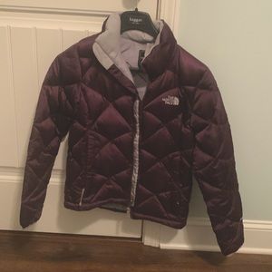 The North Face purple size small puffy jacket
